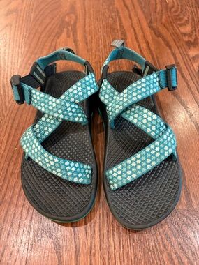Chaco Kids Teal Floral Strap Sandals